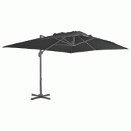 Helloshop26 - Parasol meuble de jardin en porte-à-fau x mât en aluminium 400 x 300 cm anthracite 02_0008644 - aluminium 3000460982721