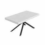 Itamoby Table Extensible Niket 160/244X80 Cm Frêne Blanc Pieds Anthracite - blanc multi-matériau VE0168TAVNIKE-BF