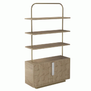 Présentoir central Dua' Line laiton podium et 3 tablettes 100x40x160 cm