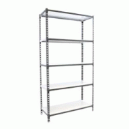 PROREGAL Étagère pour charges lourdes METAL SHARK | HxLxP 180x90x50cm | Charge du compartiment 180kg | Blanc anthracite - gris métal PR_RS3-25 PROREGAL Étagère pour charges lourdes METAL SHARK | HxLxP 180x90x50cm | Charge du compartiment 180kg | Blanc anthracite - gris métal PR_RS3-25