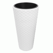 Prosperplast - Pot haut en rotin synthétique 23 L, blanc, 30x55 cm - blanc plastique ZA744
