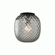ROSSINI ILLUMINAZIONE Plafonnier Oban Noir En Verre Soufflé Bouche Effet Ballon Fumé - Plafonnier E27 75W - Groupe Rossini - gris OBA202NFU