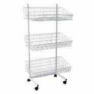 Soldeur simple face - 3 paniers H170cm - Paniers ajustables en hauteur - Sur roulettes