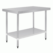 Table de préparation sans rebord en acier inoxydable 1200 x 600mm - PT376