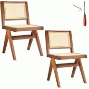 TecTake GmbH tectake Lot 2 chaises en bois avec cannage viennois design rétro chêne foncé - 405908 - beige Bois massif 405908 TecTake GmbH tectake Lot 2 chaises en bois avec cannage viennois design rétro chêne foncé - 405908 - beige Bois massif 405908