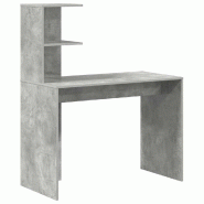 VidaXL Bureau Gris béton 102 x 50 x 124 cm Bois d'ingénierie Modèle Vega StudioDesk Prime - 869357
