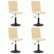 VidaXL Chaises pivotantes à manger lot de 4 crème velours Modèle Évasion Royale - 3089288