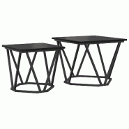 VidaXL Ensemble de tables d'appoint 2 pcs Chêne noir 50 x 50 x 40 cm Modèle Terra Chic - 868267