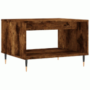 VidaXL Table basse chêne fumé 60x50x40 cm bois d'ingénierie Modèle Aero Classique - 829249