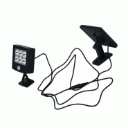 WellHome - Lampe de sécurité solaire avec capteur de mouvement PIR et 6 LED blanches - noir WH16125
