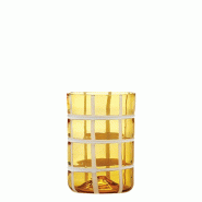 Zafferano Twiddle - Lot De 6 Verres En Verre Soufflé Ambré 35 Cl, Faits Main Avec Déco Blanche, Lavables Au Lave-Vaisselle - transparent 8051827970771