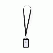 25x Cordon / Lanyard et Porte-noms / Badge Noir - 8412536821233