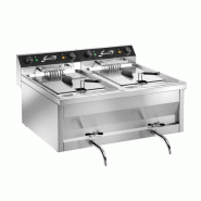 ​​​​​​​Friteuse inox électrique double haut rendement 2 x 12 Litres, à poser, 18000 W, 400 V - TRI
