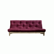 BANQUETTE CONVERTIBLE FRESH PIN COLORIS BORDEAUX COUCHAGE 140*200 CM.