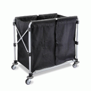 Chariot pliable pour blanchisserie en acier et textile noir 97x58x86cm
