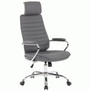 CLP Fauteuil de bureau Rako en véritable cuir ajustable et pivotant Gris - gris cuir 317956 CLP Fauteuil de bureau Rako en véritable cuir ajustable et pivotant Gris - gris cuir 317956