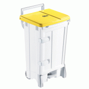 Collecteur à pédale 90L avec porte Gilac - Jaune_0