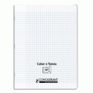CONQUERANT Lot de 10 Cahier à Rabats PP piqué 17x22, 48p./24 feuilles 90g/m², Séyès, incolore - 3020120123080