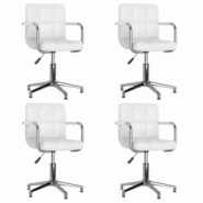 Décoshop26 - Lot de 4 chaises de salle à manger siège pivotant hauteur réglable en PVC blanc DEC025324 - blanc 3000255192410 Décoshop26 - Lot de 4 chaises de salle à manger siège pivotant hauteur réglable en PVC blanc DEC025324 - blanc 3000255192410