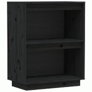 Helloshop26 - Armoire console rangement modernisée salon bureau 60 x 34 x 75 cm en bois de pin noir 02_0048113 - noir Bois massif 3000235119659