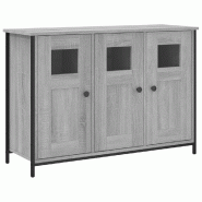Helloshop26 - Buffet bahut commode armoire meuble de rangement organisateur cuisine salle de séjour salon sonoma 100 x 35 x 70 cm 02_0036248 - verre