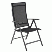 Helloshop26 - Chaise de jardin pliable siège d'extérieur cadre en aluminium robuste dossier réglable sur 8 positions charge 150 kg 12_0001679 - alu