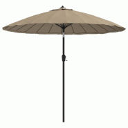Helloshop26 - Parasol d'extérieur avec mât en aluminium 270 cm taupe 02_0008223 - aluminium 3000439782727