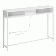 Helloshop26 - Table console fine avec multiprise table de canapé avec 2 compartiments chargement caché gain de place pour entrée 12_0007504 - 30002