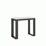 Itamoby Console Extensible 90X40/300 Cm Tecno Evolution Frêne Blanc Structure Anthracite - blanc VE090TATECEVO-BF-AN