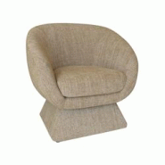 Now's Home - Fauteuil Pivotant En Tissus Tweed Ocre Jaune 77x74x80cm Sixties - 3256390251851 Now's Home - Fauteuil Pivotant En Tissus Tweed Ocre Jaune 77x74x80cm Sixties - 3256390251851