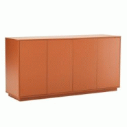Oviala Business Buffet 4 portes moderne rectangulaire L160 cm brique - orange Bois massif 113803 Oviala Business Buffet 4 portes moderne rectangulaire L160 cm brique - orange Bois massif 113803