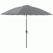 Parasol terrasse en fibre de verre Pagode 300 cm Cendre Proloisirs - gris 3700103079787 Parasol terrasse en fibre de verre Pagode 300 cm Cendre Proloisirs - gris 3700103079787