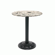 RestooTab - Table Versailles Ø60cm décor terrazzo cepp - gris fonte TB-VRS-R60M-CEPP
