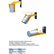 Retourneur de fûts métalliques pour chariot élévateur Référence   DR400