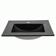 STELLAMEUBLES Vasque 60cm LAVA encastrable céramique noir mat - 3667335109388
