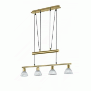 Suspension Led 4 x LED E14, 4,9W, 3000K, 470 Lm, Verre Albâtre - Trio - Levisto - doré 4017807281798