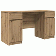 VidaXL Bureau chêne artisanal 140 x 49 x 76 cm Bois d'ingénierie Modèle Atlas Infinite Métal - 3328515