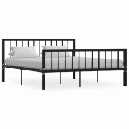 VidaXL Cadre de lit sans matelas noir métal 160x200 cm Modèle Hervioris - 284572