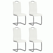 VidaXL Chaises à manger cantilever lot de 4 blanc similicuir Modèle Cristal Design - 246196
