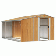 Abri de jardin marron clair 277x365,5x179 cm acier galvanisé Modèle AbriEverest 148 - 8720845895013