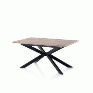 AQA Design Table extensible TALLIN en métal et chêne MDF L.160/200 P.90 H.76,5 MP02902 - marron Bois manufacturé MP02902