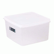 Bac alimentaire + couvercle 2500ml 18,5x18,5x11cm polyéthylène blanc