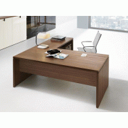 Bureau de direction moderne Lithos T1 en bois pour professionnels avec voile de fond Bureau de direction moderne Lithos T1 en bois pour professionnels avec voile de fond