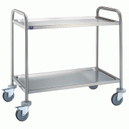 Chariot de service en inox avec 2 niveaux 780x430 mm - 810x460x850 mm - P5041