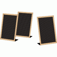 Chevalets de table new d'antan - par 3 - 15x11x23cm - avec feutre craie conseillé - PVC noir 1,5mm