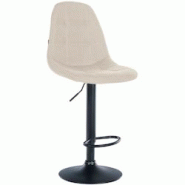 Décoshop26 - Tabouret de bar x1 avec repose-pieds hauteur réglable pivotant assise en tissu crème cadre métallique noir 10_0004838 - noir 30002523 Décoshop26 - Tabouret de bar x1 avec repose-pieds hauteur réglable pivotant assise en tissu crème cadre métallique noir 10_0004838 - noir 30002523