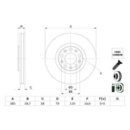 Disque de frein Bosch 0986479G89 - Boîte de 2 disques ventilés pour montage avant Disque de frein Bosch 0986479G89 - Boîte de 2 disques ventilés pour montage avant