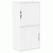 Helloshop26 - Armoire latérale classique pour petit espace 40 x 24 x 79 cm avec grand rangement ambiance rustique en bois blanc 02_0058039 - blanc Bo