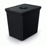 Keden Systema - Poubelle de Recyclage 23L avec Couvercle de couleur Noire - noir plastique ZA5512