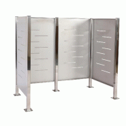 Mendler Clôture pour poubelles HWC-J55, Habillage pour poubelles Rangement pour poubelles, 150x165x85cm métal ~ inox - gris métal 81187+101480+101482